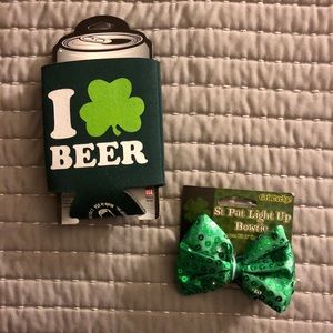 NWT Irish Novelty Items! Irish koozie and bow tie!